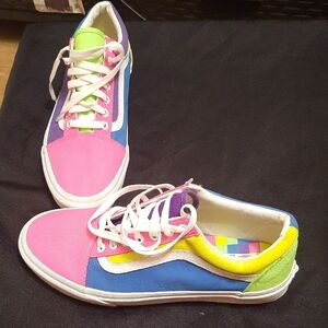 Old Skool Neon Vans Block Multicolor Mens Size 10.5 Womens Size 12 Shoes
